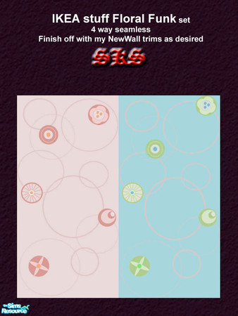 Sims 2 — Discovery! IKEA Funky Floral by 71robert13 — Original were discovered hidden in IKEA stuff files. Now 4 way