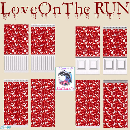 Sims 2 — LoveOnTheRUN Rpw 128 HB75 (Red, pink & white hearts) by hiedibear75 — Walls with a cute heart theme to
