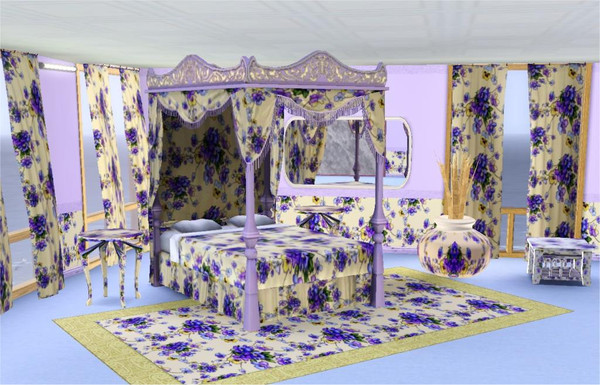 Sims 3 — marcorse_violetta by marcorse — Scattered bunches of lovely pansy faces fill this sweet pattern. Recolourable: 4