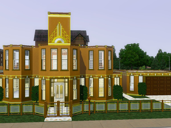 Sims 3 — Art D by HollyHoskinson — This is a Deco home that has 3 bedrooms,1 bath ,study,garage,and back deck. no cc all