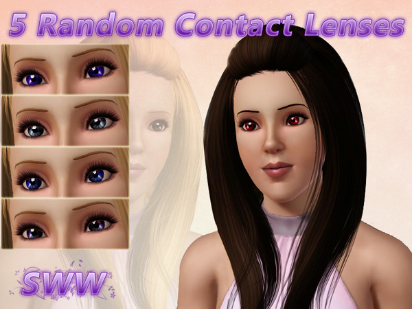 Sims 3 — Beautiful Eyes - Random Colours by sww — 5 detailed contact lenses in random colours. These eyes are free to use
