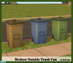 Sims 2 — Modern Outside Trash Can by rebecah — This trashcan may be used to replace the in game outdoor trash can. You