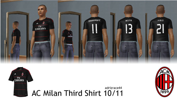 Sims 3 — AC Milan Third Shirt 10/11 by adrizrace44 — AC Milan Third Shirt 10/11 This is my AC Milan Third Shirt for the