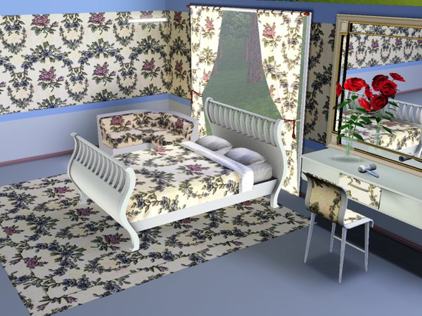 Sims 3 — marcorse_rosieswags by marcorse — An elegant, classic wallpaper from days past. Recolourable: 4