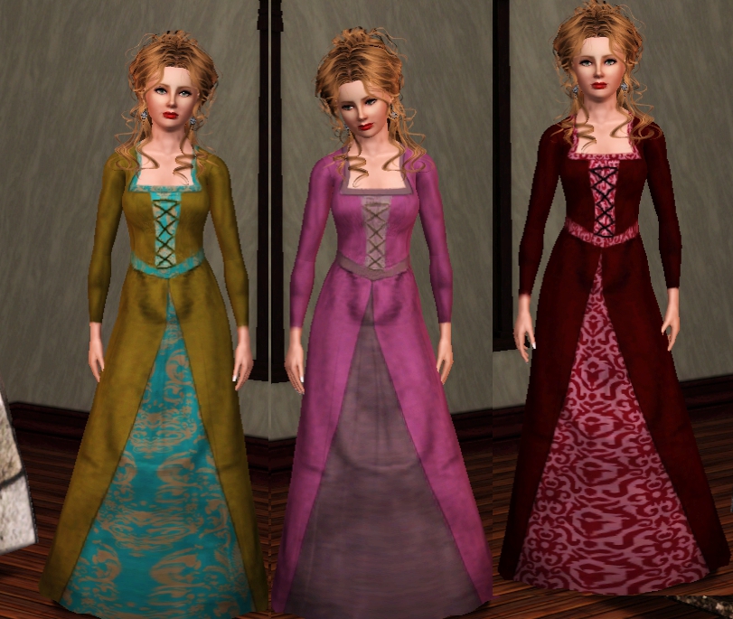 The Sims Resource - Medieval Gown Collection by MimiSims
