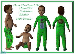 Sims 2 — Oscar The Grouch Set For Toddlers  by sinful_aussie — A cute set featuring Oscar The Grouch. Onsie, Underwear