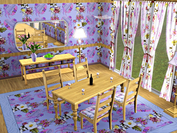 Sims 3 — marcorse_sweetly by marcorse — A sweet little pattern comprised of pretty bouquets and latticed hearts.
