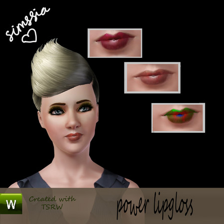 Sims 3 — Power lipgloss by Simssia — it's my first makeup :). works from teen trough elder. hope you like it :)