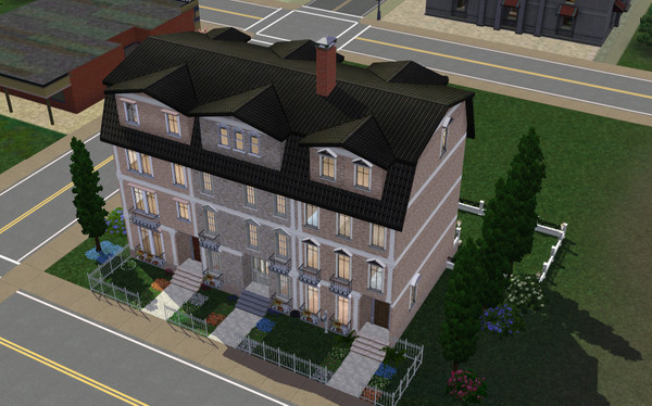 Sims 3 — London by chaton9 —  1 appartment : 4xbedroom, 2xbathroom, kitchen, living and garden.