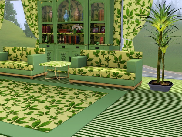 Sims 3 — marcorse_greenacer pattern by marcorse — Green acer leaves on a cream background make this simple but effective