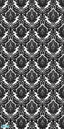 Sims 2 — Damask Modernised by micha89 — elegant wallpaper with black & white damask pattern.