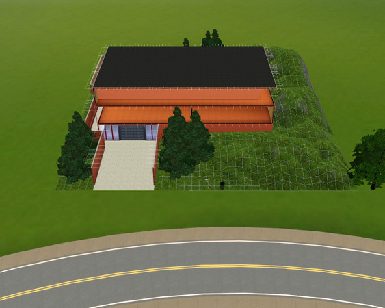 Sims 3 — Modern Home : Rosso by joebax — Here is a 3 bedroom, 3 Bath, 3 Car Garage and 1 free room in the basement house,