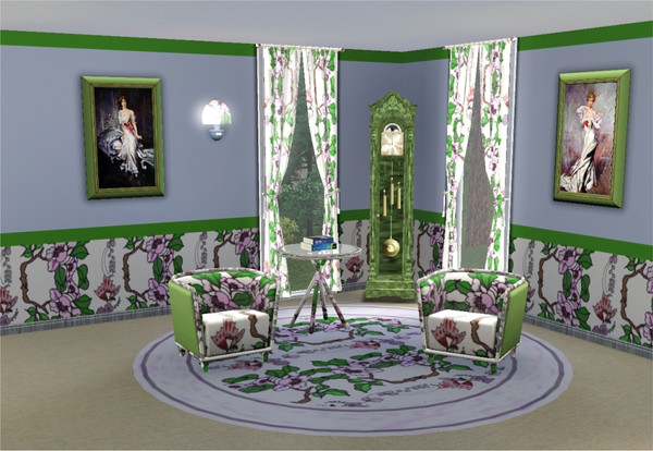 Sims 3 — marcorse_beautystripe pattern by marcorse — Another wallpaper pattern from years past, with a floral motif,