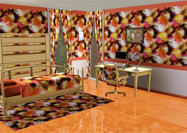 Sims 3 — marcorse_eglantine bold pattern by marcorse — A bold and beautiful recolour of wild briar blooms, tiled to