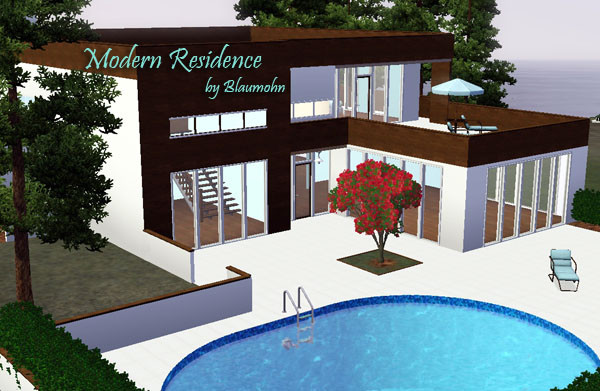 Sims 3 — Modern Residence by Blaumohn — This house was designed for those who appreciate a simple yet modern and