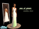 Sims 2 — SEA OF GREEN - wedding dress by seven-is-so-cool — Three tiers of green in a summery, traditional wedding dress.