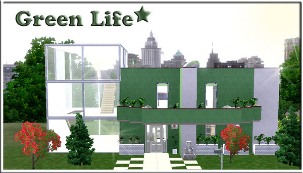 Sims 3 — Green Life by natalia13042 — Cute green house with: 3WC and 2 Bedrooms