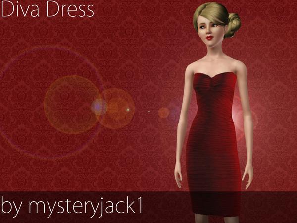 Sims 3 — Diva Dress by mysteryjack1 — Be the centre of attention with this gorgeous dress!
