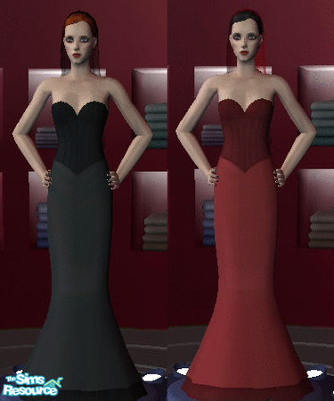 Sims 2 — Goth Weddingdresses by yve — Black and red wedding dresses...