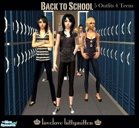 Sims 2 — LLBM Back To School by bittymittenz — Spring break is over, send your teen sims back to class in some new gear!