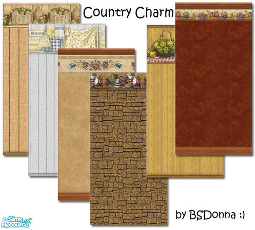 Sims 2 — Country Charm by Donnha — Lovely country inspired walls.