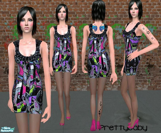 Sims 2 — Dare - Bold by pretty_baby — a set of 5 dresses with sheer tights. Mesh by glamorous Lounge Is needed. Click the