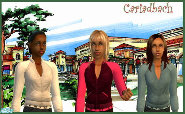 Sims 2 — Casual zipped jacket by cariadbach — Casual zipped jacket worn with jeans, co-ordinating belt and sneakers.