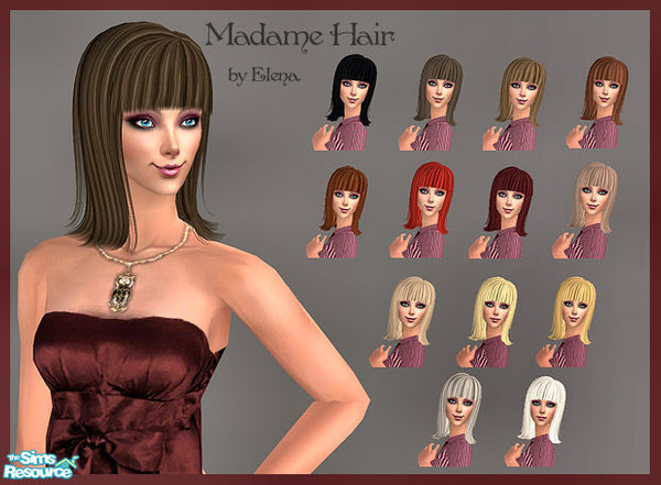 Sims 2 — Madame Hair by Elena. — Requires mesh from Raon Sims. Link below!