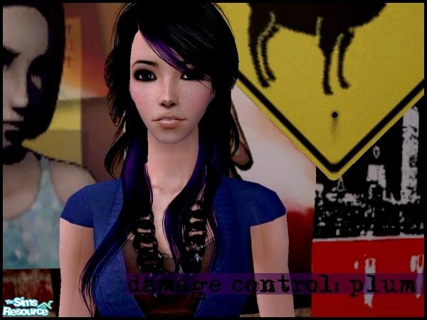 Sims 2 — Damage Control; Plum by Heidi_Larking — Purple recolour of Rose Sims 2\'s #62 mesh.