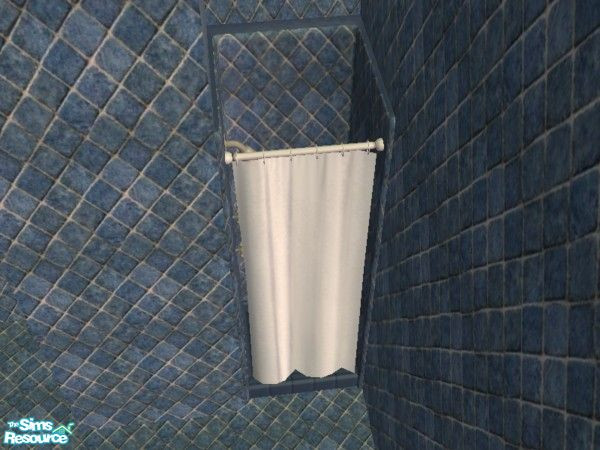 Sims 2 — Matchey Matchey in Blue - Cheap Shower by tamlfra — Matches the Blue wall for this set nearly seamlessly, and