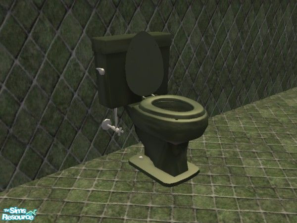 Sims 2 — Matchey Matchey in Green - Toilet by tamlfra — Simple toilet recolor, to match the Green room set. Six colorful