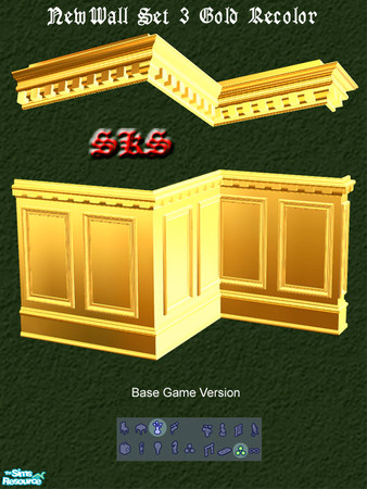 Sims 2 — NewWall Set #3 Metalics Recolor set  - Gold by 71robert13 — Metalic gold recolor for Set 3 of the NewWall