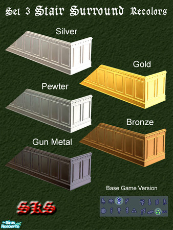 Sims 2 — NewWalls Set3 Stair Surround Metalic Recolors by 71robert13 — Matches NewWalls set 3 Metalic recolors. Now the