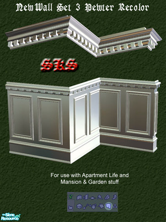 Sims 2 — NewWalls Set 3-MGAL Metalic Recolor - Pewter by 71robert13 — Metalic pewter finish for Set 3 of the NewWall