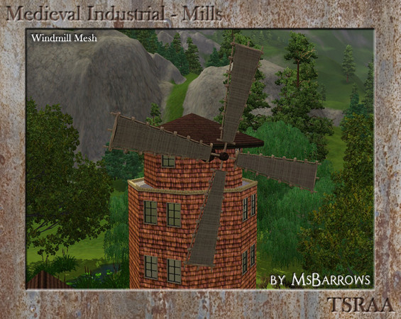 Sims 3 — Ye Olde Windmill by MsBarrows — Drift away to Medieval times with this very rustic set of windmill sails. by