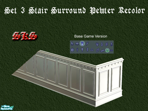 Sims 2 — NewWalls Set3 Stair Surround Metalic Recolors - Pewter by 71robert13 — Matches NewWalls set 3 Metalic Pewter.
