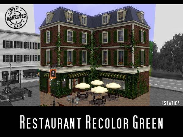 Sims 3 — Restaurant Recolor Green by estatica — Recolor of Restaurant Bistro by estatica @ TSR