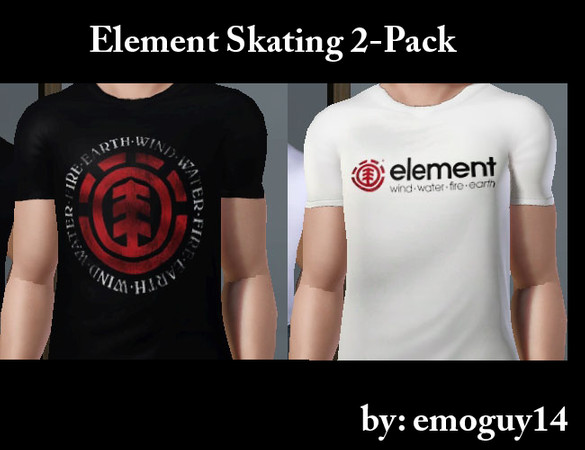 Sims 3 — Element 2-Pack by emoguy14 — 2 different element shirts for your skater, or earth-lover in game! Taken from 2