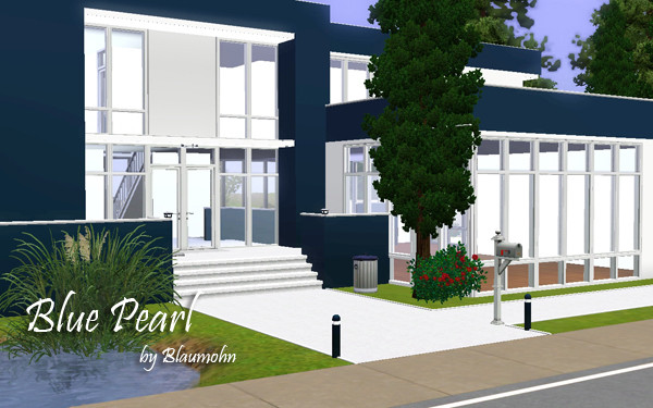Sims 3 — Blue Pearl by Blaumohn — A modern housing for your sims. :) being considered for: - 3 bedrooms - 2 bathrooms - 1