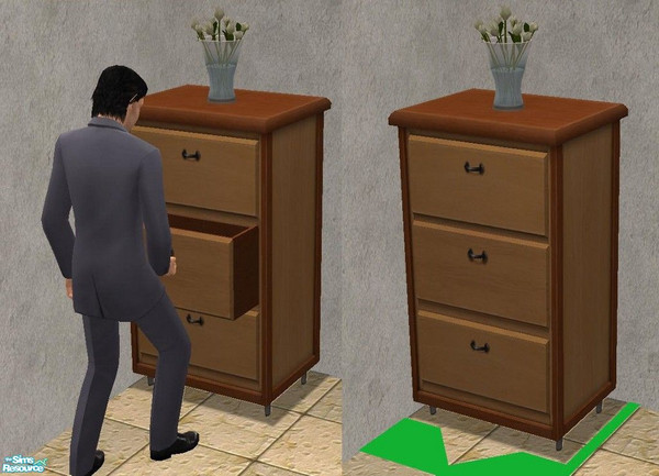 Sims 2 — One Tile BV and Quaint Dressers - Bon Voyage by TheNinthWave — One tile Bon Voyage Dresser. Requires Ikea Home