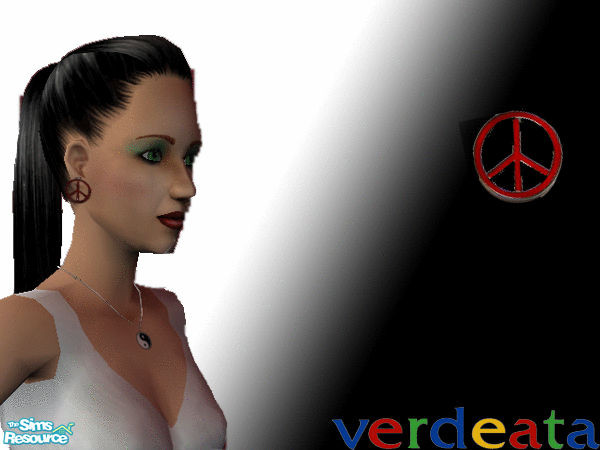 Sims 2 — Funny Earrings - Peace Earrings by verdeata — PEACE EARRINGS by verdeata
