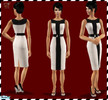 Sims 2 — White dress by Jeffi2 — Strict lines and chic.