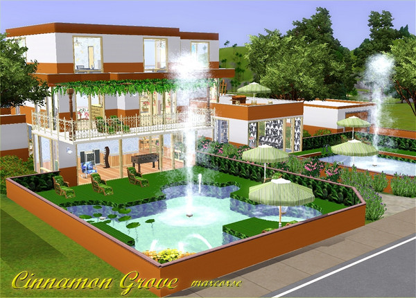 Sims 3 — Cinnamon Grove by marcorse — Welcome to Cinnamon Grove. A contemporary home with an added touch of comfort. Four