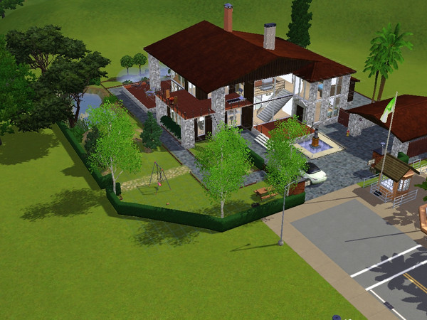 Sims 3 — Paradise Island by jackbauer — Paradise Villa, grosser Garten, Innen und Aussenpool miteinander verbunden. Luxus