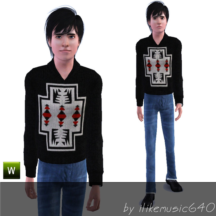 The Sims Resource Tribal Sweater Top Only