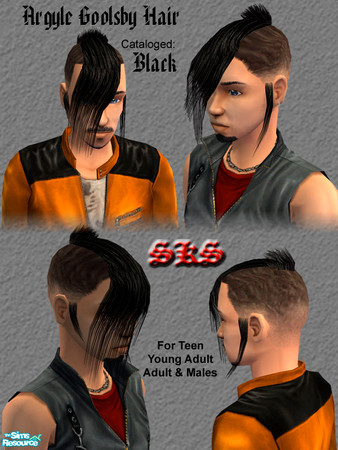 Sims 2 — Argyle Goolsby Hair Set - Black by 71robert13 — Modeled after Argyle Goolsby\'s (from BlitzKid) hair style, This