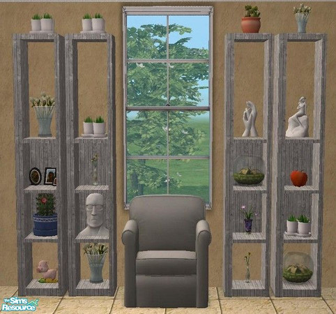Sims 2 — Recolor Of My Empty Bookcase To Match Boris Set by TheNinthWave — This is a recolor of my Emptied bookcase to