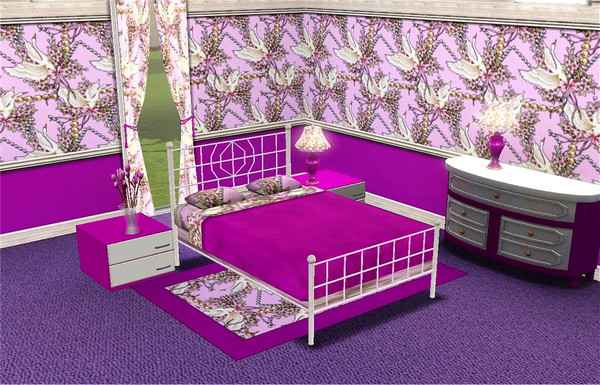 Sims 3 — marcorse_swansong pattern by marcorse — A romantic, oldtime wallpaper pattern, featuring white swans, flowers