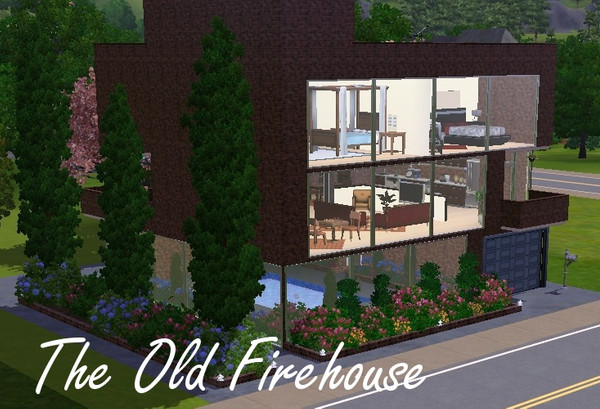 Sims 3 — The Old Firehouse by Birchpath64 — Vertical development perfect for urban neighborhoods. This 3 story, 2
