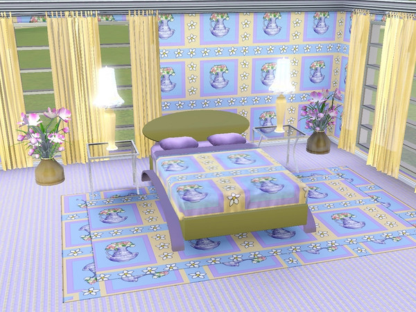 Sims 3 — marcorse_la boudoir pattern by marcorse — A pattern of contrasts featuring shapes, flowers and a Victorian